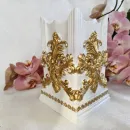 Биокамин "Барокко" интерьерный, настольный, ручная работа, белый