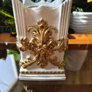 Биокамин "Барокко" интерьерный, настольный, ручная работа, белый