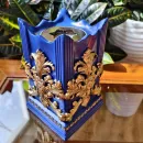 Биокамин "Барокко" интерьерный, настольный, ручная работа, синий