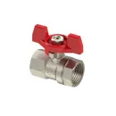 Латунный кран шаровой ручка бабочка внутренняя/внутренняя резьба 1/2" PN25 РТП