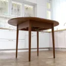 Круглый, раздвижной стол. Дубовый шпон, массив ясеня