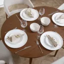 Круглый, раздвижной стол. Дубовый шпон, массив ясеня