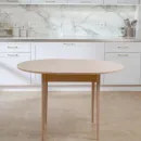 Круглый, раздвижной стол. Дубовый шпон, массив ясеня