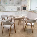 Круглый, раздвижной стол. Дубовый шпон, массив ясеня