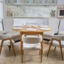 Круглый, раздвижной стол. Дубовый шпон, массив ясеня