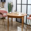 Круглый, раздвижной стол. Дубовый шпон, массив ясеня