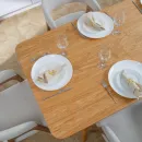 Прямоугольный, раздвижной стол. Дубовый шпон, массив ясеня