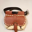 Сумка реконструкция, натуральная кожа, с пряжкой, ручная работа