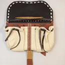 Сумка реконструкция, натуральная кожа, с пряжкой, ручная работа