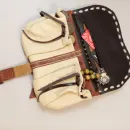 Сумка реконструкция, натуральная кожа, с пряжкой, ручная работа