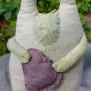 Льняная игрушка, заяц с сердцем