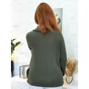 Рубашка вязаная их шерсти ягнёнка и хлопка "Морозная олива"