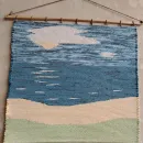 ДЕКОРАТИВНОЕ ПАННО "ДЕНЬ НА МОРЕ" 70Х70 СМ. ДОМОТКАНОЕ. РУЧНАЯ РАБОТА. ХЛОПОК. Декоративное панно "День на море" 70х70 см. Домотканое. Ручная работа. Хлопок.