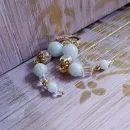 Серьги с аквамарином и хрусталем