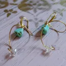 Серьги с бирюзой и хрусталем