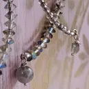 Серьги с лабрадором и раухтопазом