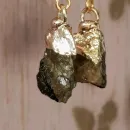 Серьги с раухтопазом и хрусталем