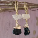 Серьги с турмалином и кварцем