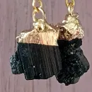 Серьги с турмалином и кварцем