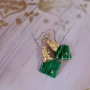 СЕРЬГИ С МАЛАХИТОМ В ЭТНО-СТИЛЕ Серьги с малахитом в этно-стиле