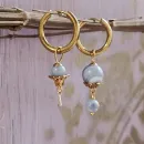 СЕРЬГИ КОНГО С ГОЛУБЫМ АГАТОМ Серьги конго с голубым агатом