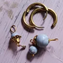 СЕРЬГИ КОНГО С ГОЛУБЫМ АГАТОМ Серьги конго с голубым агатом