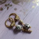 Серьги конго с яшмой и майфанитом