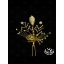 Шпилька для волос ручной работы "Злата" в технике Витраль. Единственный экземпляр. Цветы Канзаши на волосы Ваши.