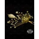 Шпилька для волос ручной работы "Злата" в технике Витраль. Единственный экземпляр. Цветы Канзаши на волосы Ваши.