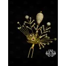 Шпилька для волос ручной работы "Злата" в технике Витраль. Единственный экземпляр. Цветы Канзаши на волосы Ваши.