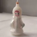 Свеча новогодняя игрушка Снегурочка мини ручной работы