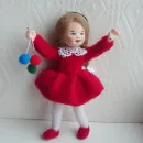 Елочная игрушка валяная из шерсти. Девочка с шарикам