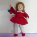 Елочная игрушка валяная из шерсти. Девочка с шарикам