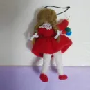 Елочная игрушка валяная из шерсти. Девочка с шарикам