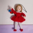 Елочная игрушка валяная из шерсти. Девочка с шарикам