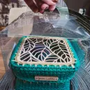 Шкатулка вязаная Мята