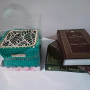 Шкатулка вязаная Мята