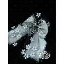 Резинка‑бант «Ромашки» — изделие ручной работы из хлопка и органзы, белый цвет