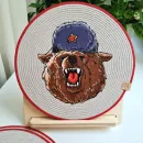 Салфетка для сервировки стола плейсматы подставки под горячее. Диаметр 30 см, рисунок медведь