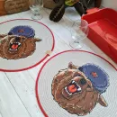 Салфетка для сервировки стола плейсматы подставки под горячее. Диаметр 30 см, рисунок медведь