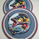 Салфетка для сервировки стола плейсматы подставки под горячее. Диаметр 30 см, рисунок щука