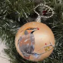 Игрушка на елку Шар новогодний "Свиристели"