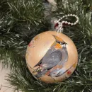 Игрушка на елку Шар новогодний "Свиристели"