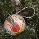Игрушка на елку Шар новогодний "Фазаны"
