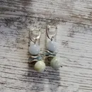 Серьги с аквамарином и амазонитом