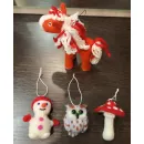 Набор елочных игрушек из шерсти