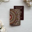 Обложка для паспорта из натуральной кожи "Осенний комплемент"