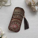 Чехол для очков из натуральной кожи с кистью "Осенний комплемент"