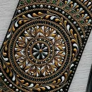 Чехол для очков из натуральной кожи с кистью "Гармония в золоте"