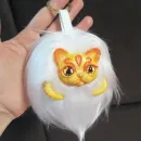 Брелок из меха и полимерной глины